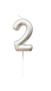 VELA NUMERO 2 PLATEADA